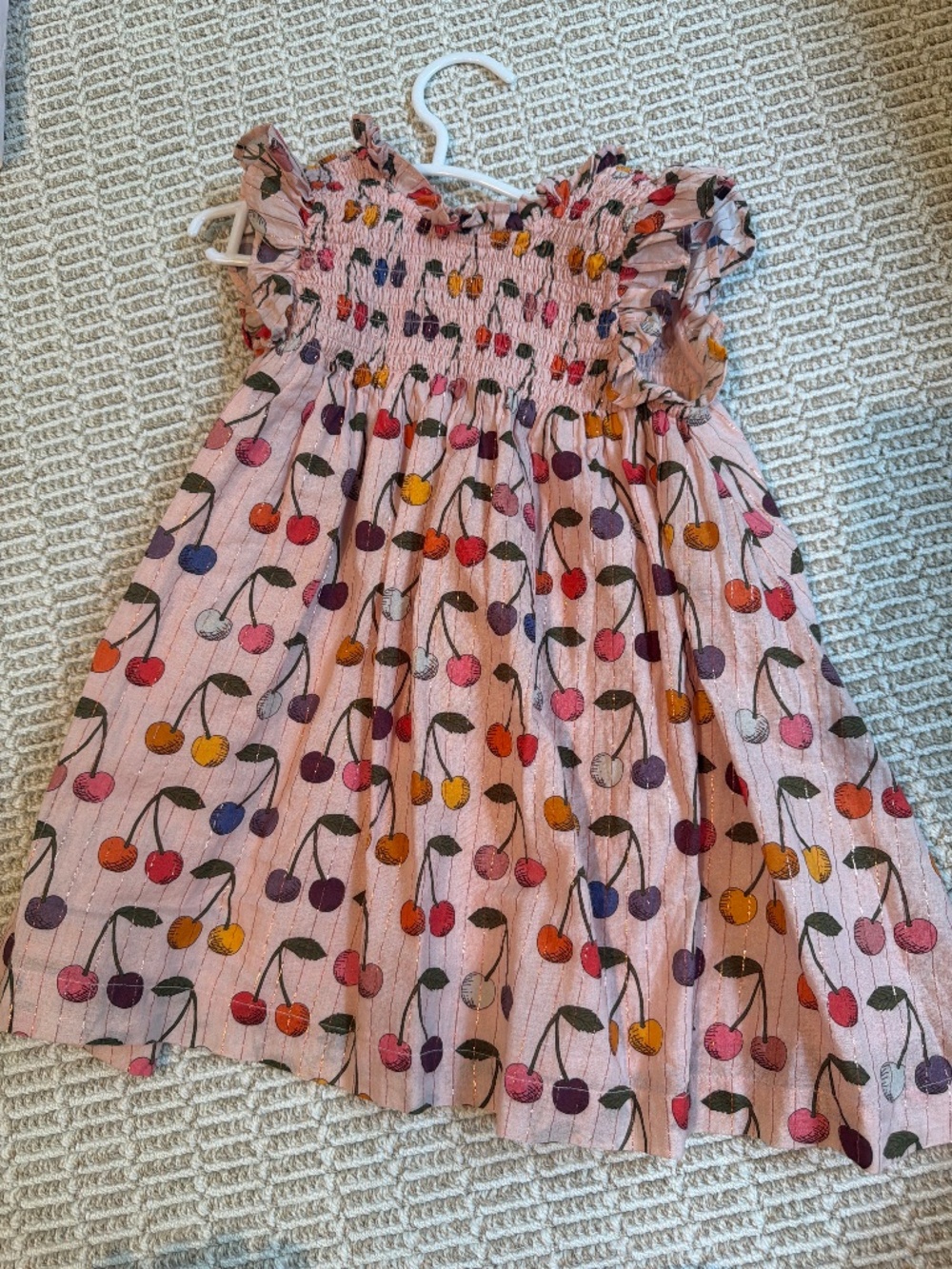 Pink chicken cherry dress